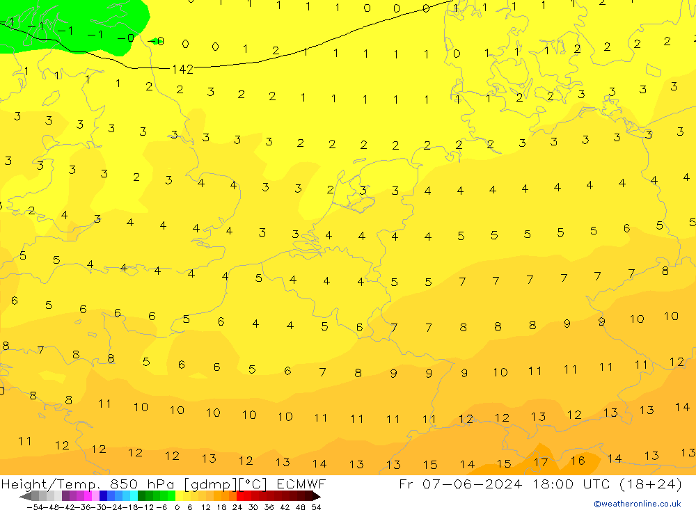 Z500/Yağmur (+YB)/Z850 ECMWF Cu 07.06.2024 18 UTC