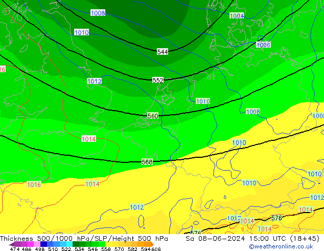 Thck 500-1000hPa ECMWF Sa 08.06.2024 15 UTC