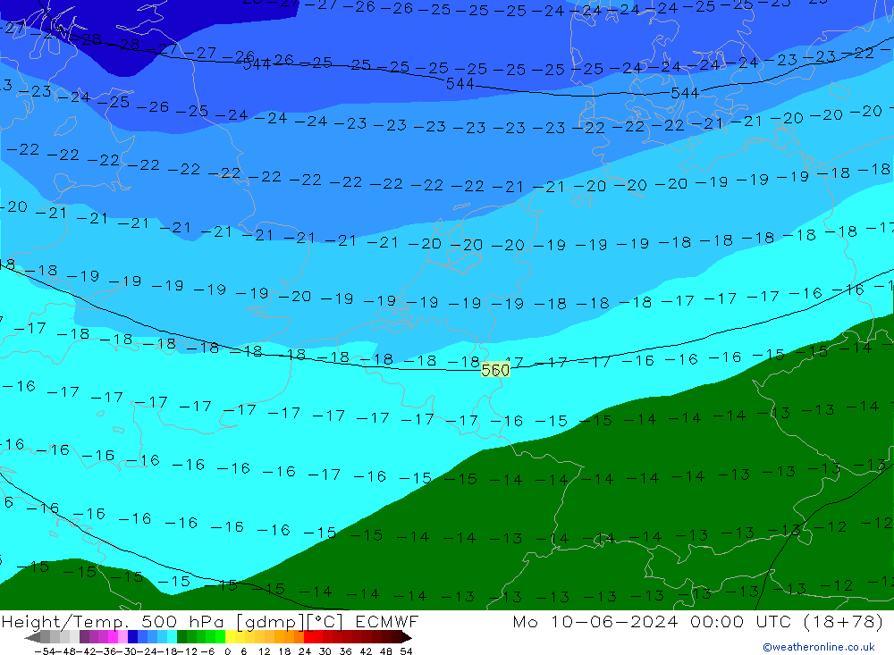 Z500/Regen(+SLP)/Z850 ECMWF ma 10.06.2024 00 UTC