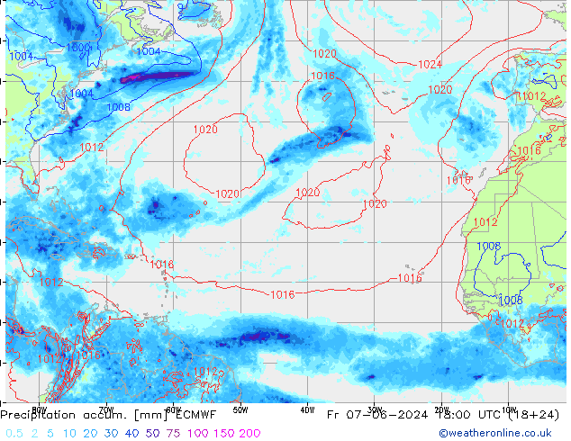 Precipitation accum. ECMWF Fr 07.06.2024 18 UTC