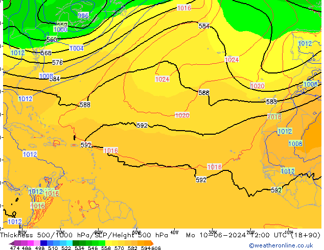 500-1000 hPa Kalınlığı ECMWF Pzt 10.06.2024 12 UTC