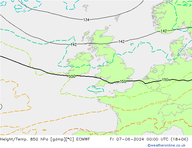 Z500/Rain (+SLP)/Z850 ECMWF пт 07.06.2024 00 UTC