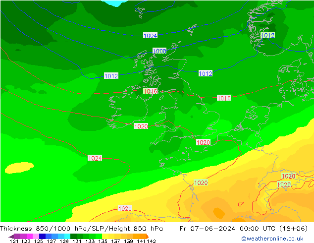 Thck 850-1000 hPa ECMWF Fr 07.06.2024 00 UTC