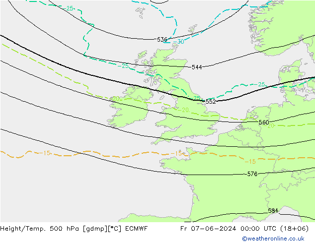 Z500/Rain (+SLP)/Z850 ECMWF пт 07.06.2024 00 UTC