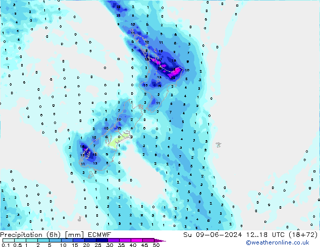 Z500/Rain (+SLP)/Z850 ECMWF Su 09.06.2024 18 UTC