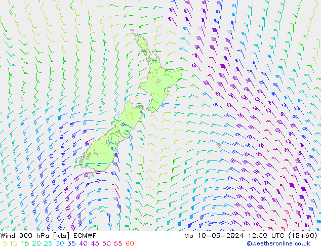 Wind 900 hPa ECMWF Mo 10.06.2024 12 UTC