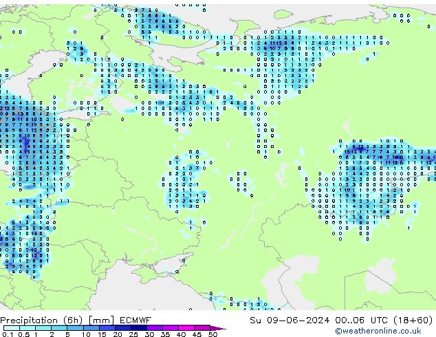 Z500/Rain (+SLP)/Z850 ECMWF Su 09.06.2024 06 UTC