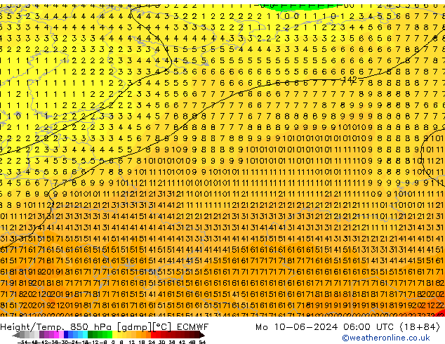 Z500/Rain (+SLP)/Z850 ECMWF Seg 10.06.2024 06 UTC