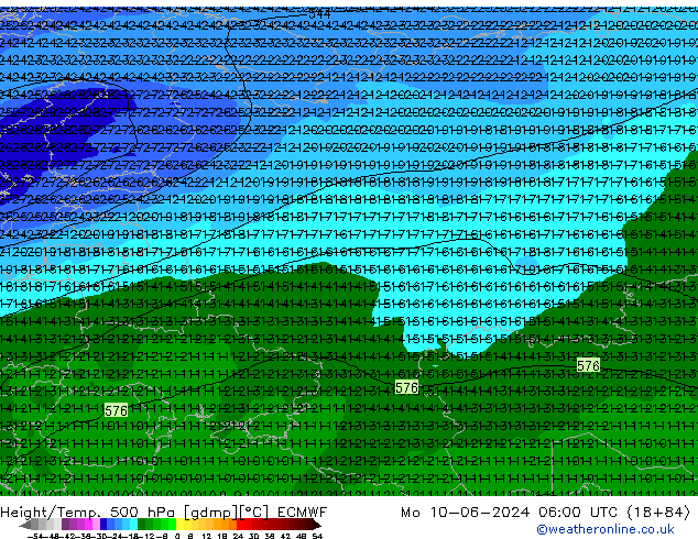 Z500/Rain (+SLP)/Z850 ECMWF Seg 10.06.2024 06 UTC