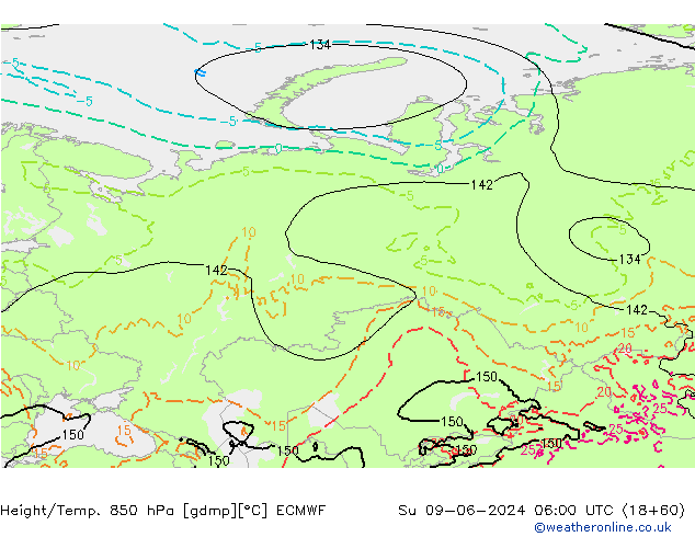 Z500/Rain (+SLP)/Z850 ECMWF  09.06.2024 06 UTC