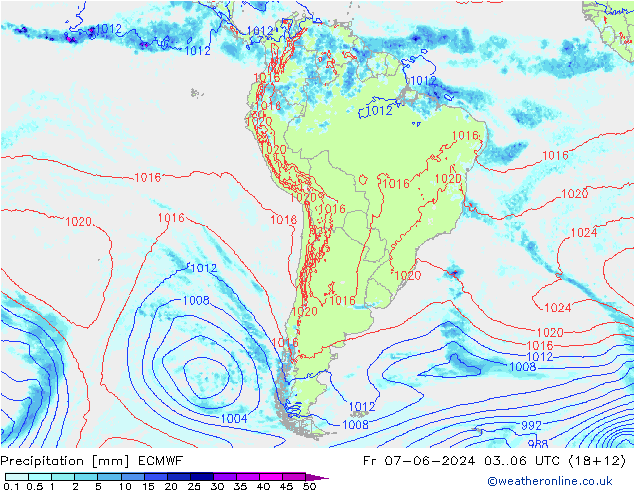 Precipitation ECMWF Fr 07.06.2024 06 UTC