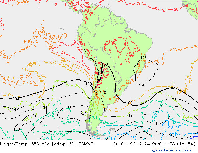 Z500/Rain (+SLP)/Z850 ECMWF Su 09.06.2024 00 UTC