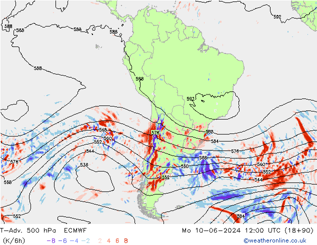 T-Adv. 500 hPa ECMWF Mo 10.06.2024 12 UTC