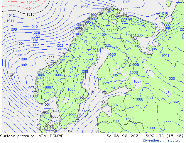 Yer basıncı ECMWF Cts 08.06.2024 15 UTC