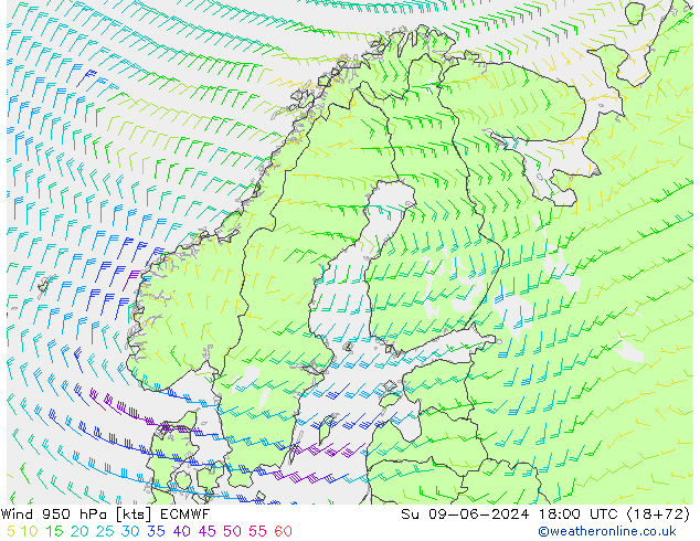 Wind 950 hPa ECMWF Ne 09.06.2024 18 UTC