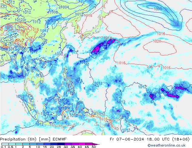 Z500/Regen(+SLP)/Z850 ECMWF vr 07.06.2024 00 UTC