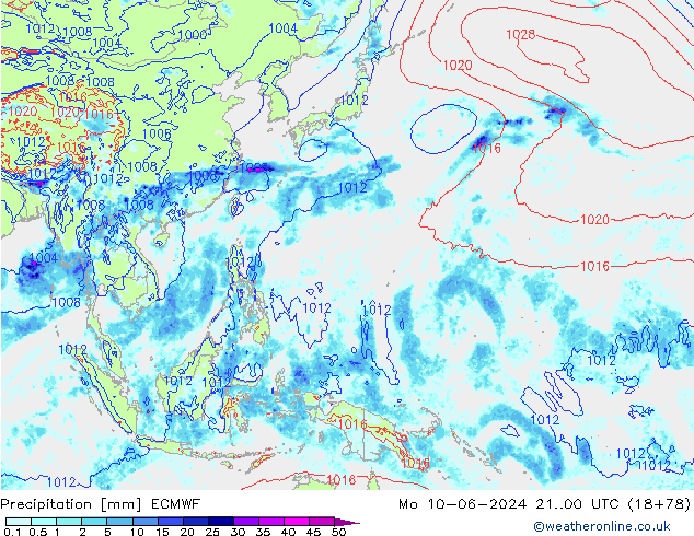 Precipitation ECMWF Mo 10.06.2024 00 UTC
