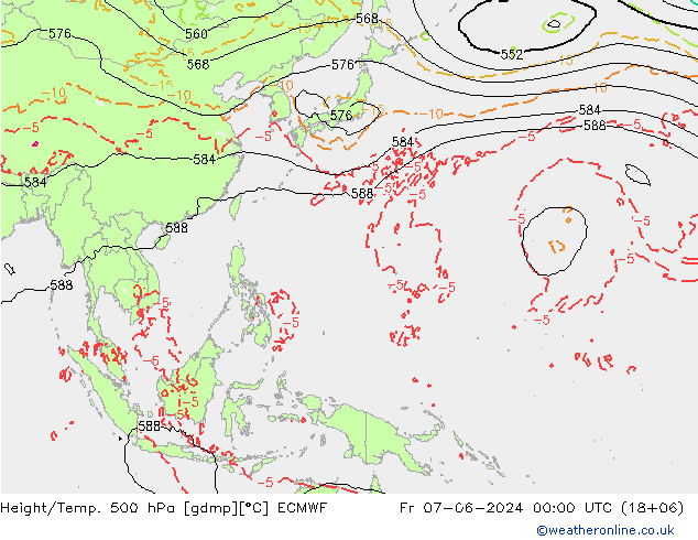 Z500/Rain (+SLP)/Z850 ECMWF Fr 07.06.2024 00 UTC