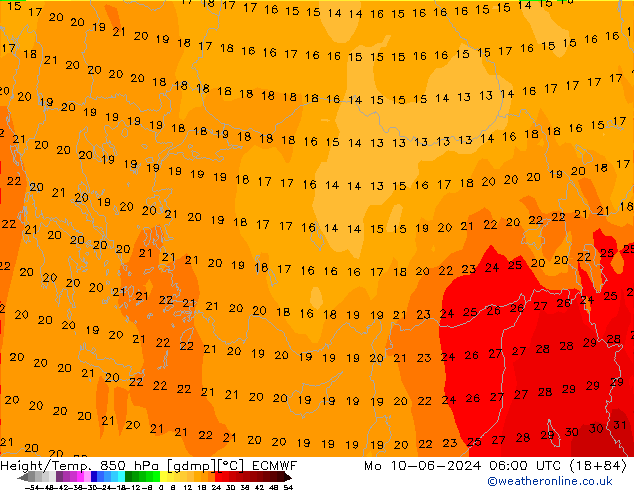 Z500/Rain (+SLP)/Z850 ECMWF  10.06.2024 06 UTC