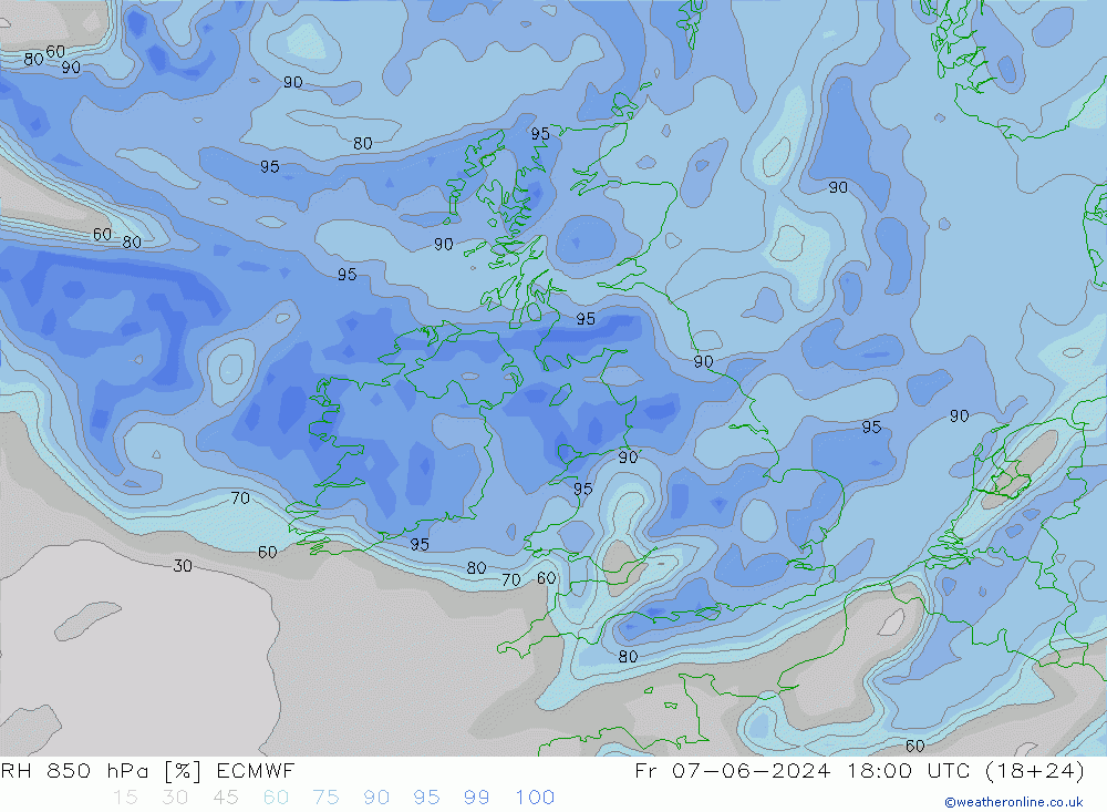 RH 850 hPa ECMWF pt. 07.06.2024 18 UTC