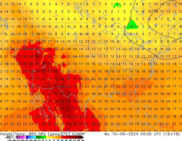 Z500/Rain (+SLP)/Z850 ECMWF Mo 10.06.2024 00 UTC