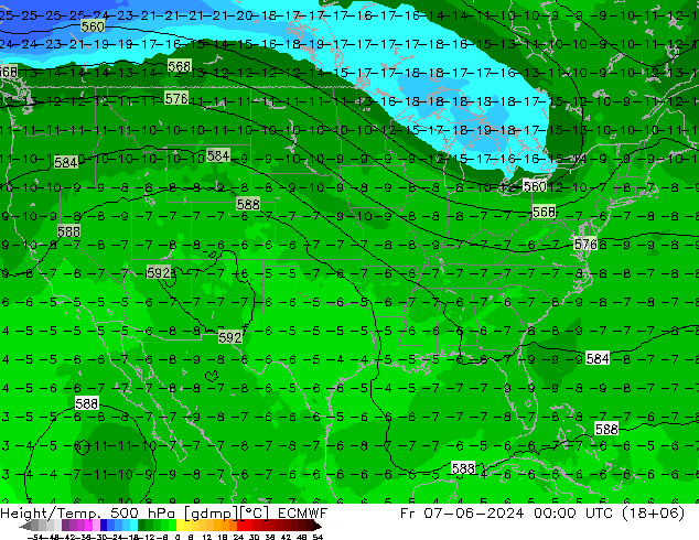 Z500/Rain (+SLP)/Z850 ECMWF пт 07.06.2024 00 UTC