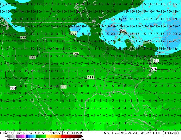 Z500/Rain (+SLP)/Z850 ECMWF Mo 10.06.2024 06 UTC