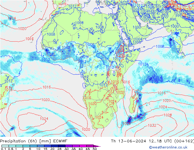 Z500/Yağmur (+YB)/Z850 ECMWF Per 13.06.2024 18 UTC