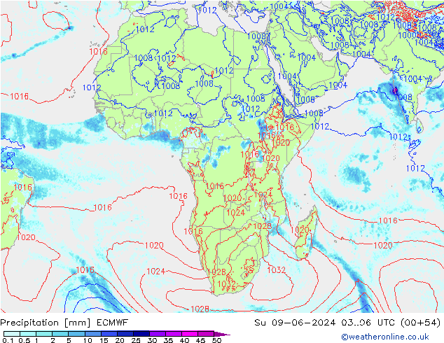 Precipitación ECMWF dom 09.06.2024 06 UTC