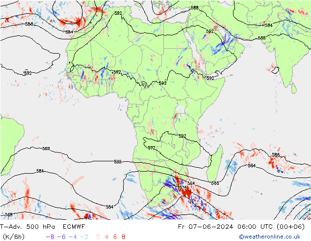 T-Adv. 500 hPa ECMWF ven 07.06.2024 06 UTC