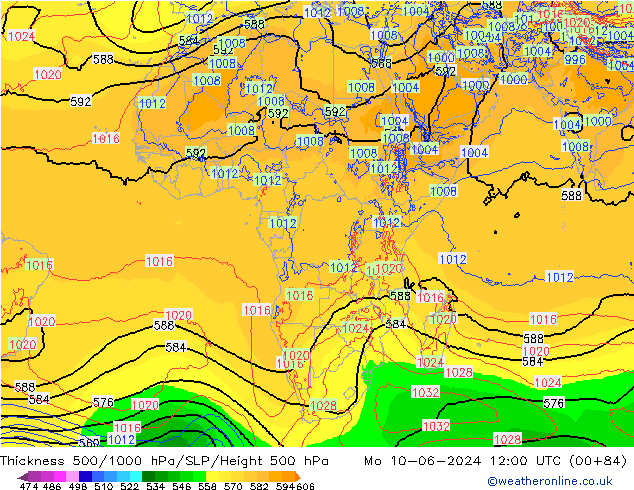 Thck 500-1000hPa ECMWF lun 10.06.2024 12 UTC