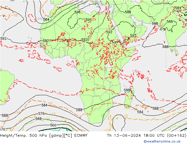 Z500/Yağmur (+YB)/Z850 ECMWF Per 13.06.2024 18 UTC