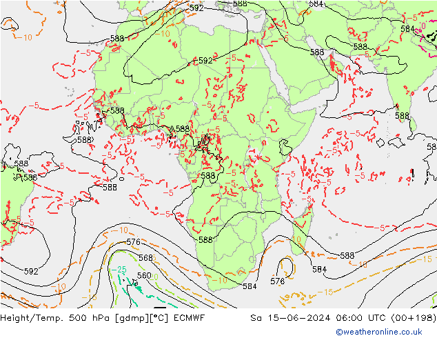 Z500/Rain (+SLP)/Z850 ECMWF So 15.06.2024 06 UTC