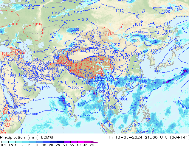 Precipitation ECMWF Th 13.06.2024 00 UTC