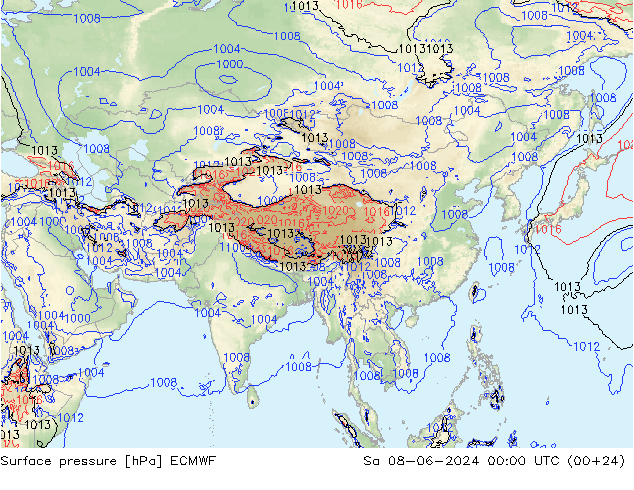 pression de l'air ECMWF sam 08.06.2024 00 UTC