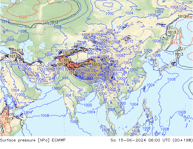 Luchtdruk (Grond) ECMWF za 15.06.2024 06 UTC