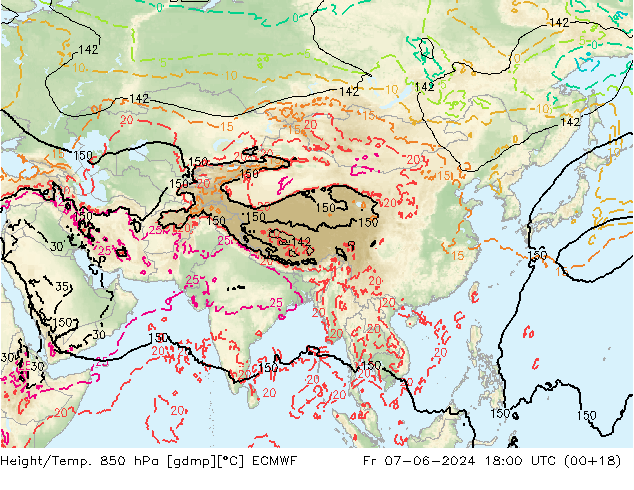 Z500/Rain (+SLP)/Z850 ECMWF Sex 07.06.2024 18 UTC