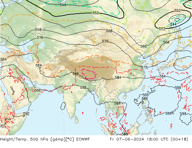 Z500/Rain (+SLP)/Z850 ECMWF Sex 07.06.2024 18 UTC