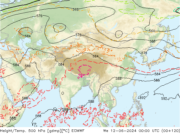 Z500/Rain (+SLP)/Z850 ECMWF St 12.06.2024 00 UTC