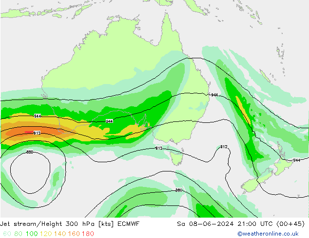 Straalstroom ECMWF za 08.06.2024 21 UTC