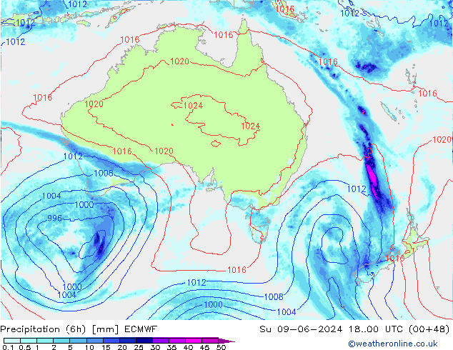 Z500/Rain (+SLP)/Z850 ECMWF  09.06.2024 00 UTC