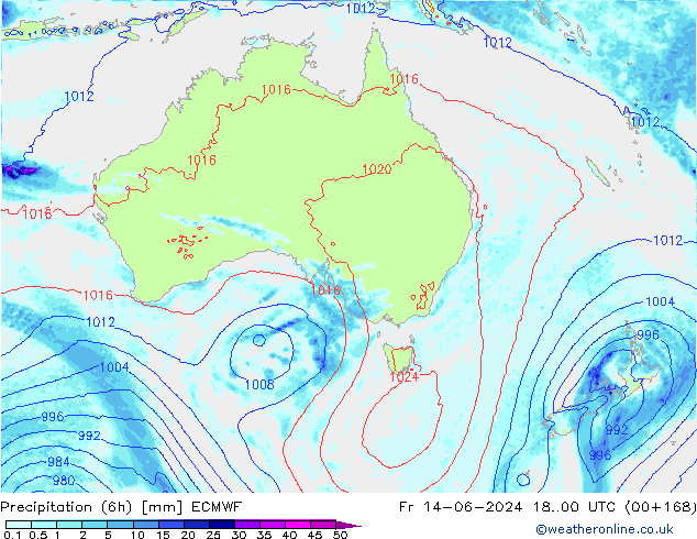 Z500/Rain (+SLP)/Z850 ECMWF Pá 14.06.2024 00 UTC