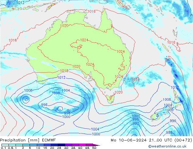 opad ECMWF pon. 10.06.2024 00 UTC