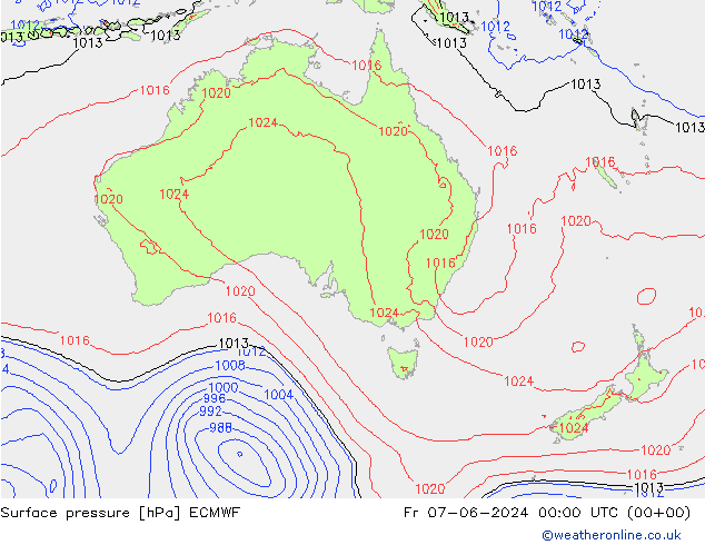 Surface pressure ECMWF Fr 07.06.2024 00 UTC