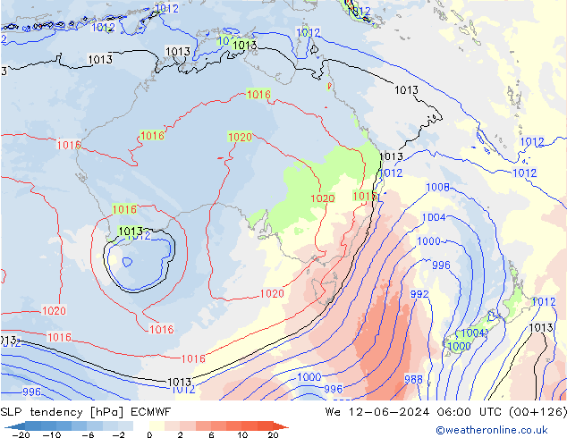 Druktendens (+/-) ECMWF wo 12.06.2024 06 UTC