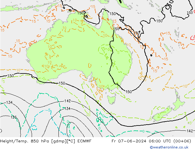 Z500/Rain (+SLP)/Z850 ECMWF Pá 07.06.2024 06 UTC