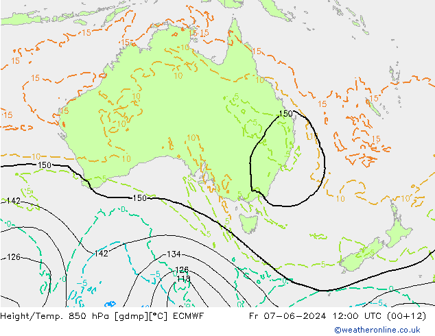 Z500/Rain (+SLP)/Z850 ECMWF Pá 07.06.2024 12 UTC