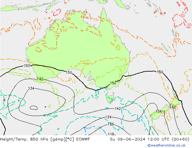 Z500/Rain (+SLP)/Z850 ECMWF nie. 09.06.2024 12 UTC