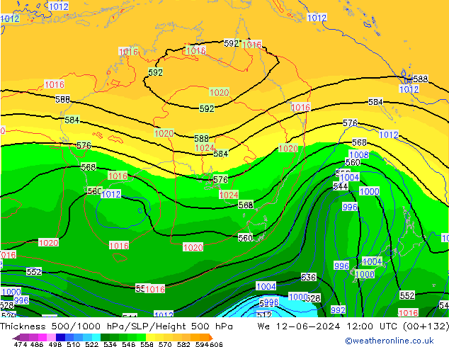 Thck 500-1000hPa ECMWF mer 12.06.2024 12 UTC