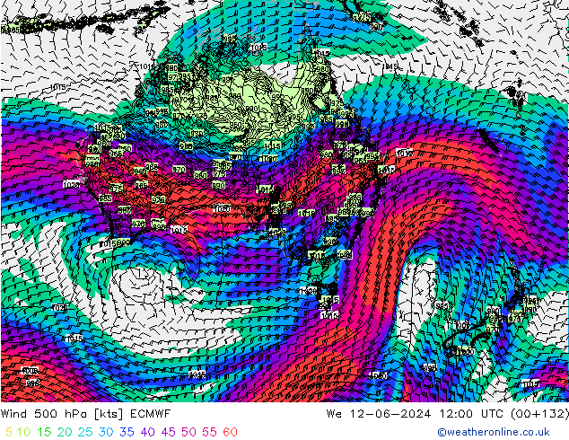 Wind 500 hPa ECMWF wo 12.06.2024 12 UTC